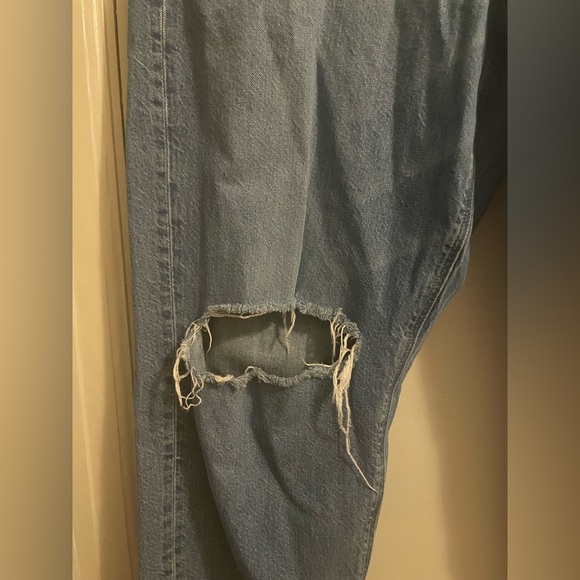 American Eagle Distressed 90’s Straight Jeans Medium Wash Size 18 Short - Picture 7 of 16